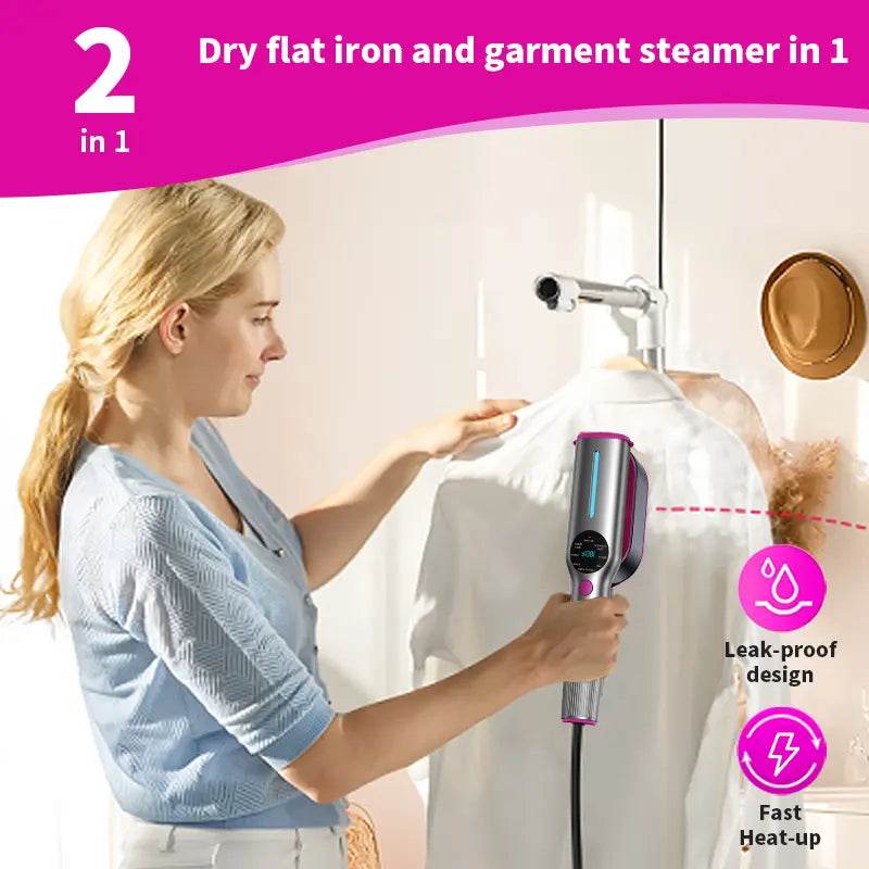 Dr.Flash Garment Steamer portable travel iron with LED display and swivel handle