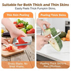 Wooden-Handled Vegetable & Fruit Peeler - Stainless Steel Blade with Built-In Bottle Opener, Ergonomic Kitchen Tool