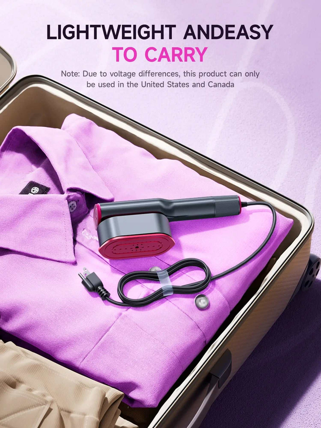 Dr.Flash Garment Steamer portable 7 mode LED display fast heating iron with swivel handle