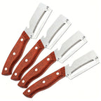 Wooden-Handled Vegetable & Fruit Peeler - Stainless Steel Blade with Built-In Bottle Opener, Ergonomic Kitchen Tool