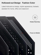 Collapsible magazine file holder with four vertical compartments for office organization and easy storage