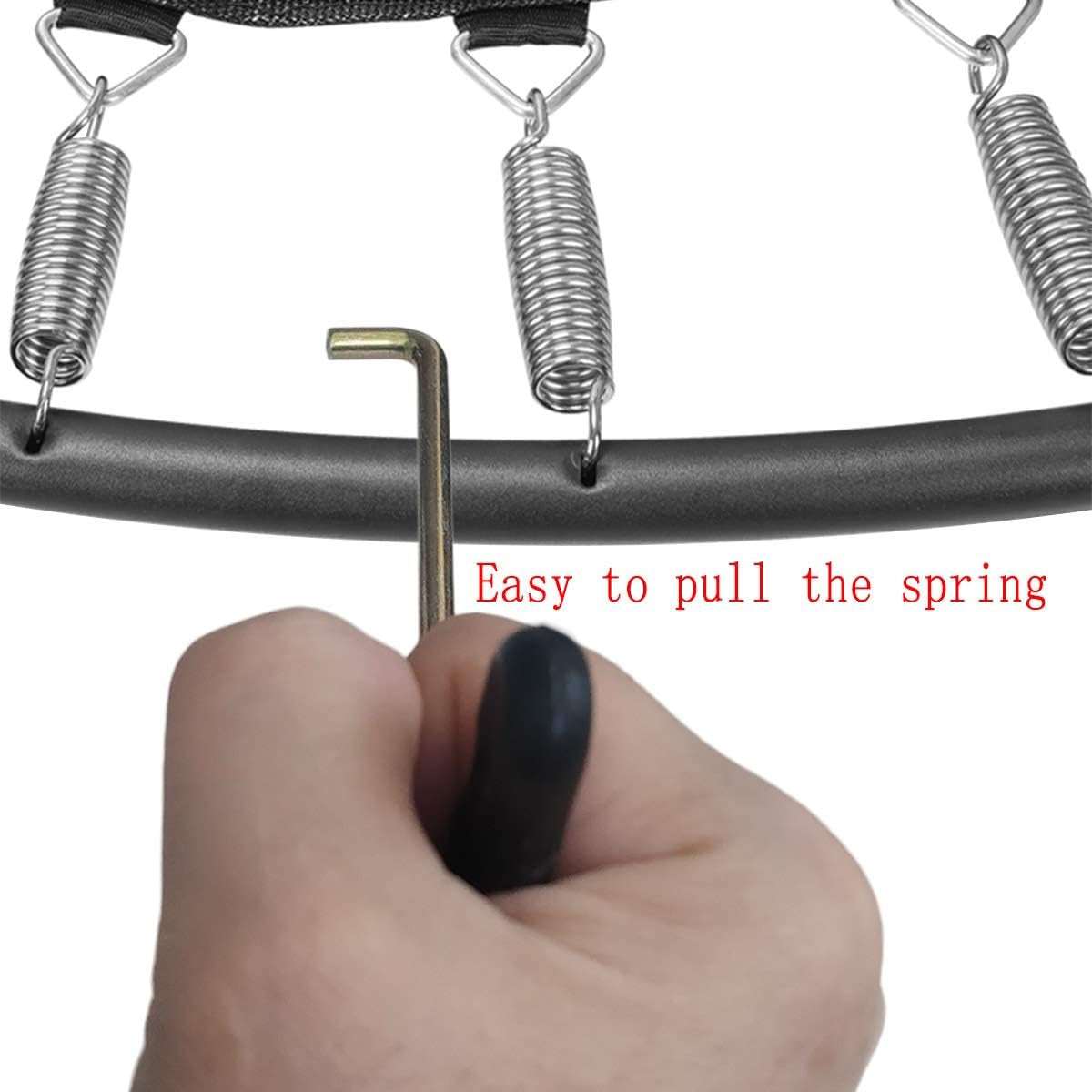 Trampoline spring pull tool with T-hook design for easy and safe trampoline spring installation and removal