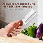Wooden-Handled Vegetable & Fruit Peeler - Stainless Steel Blade with Built-In Bottle Opener, Ergonomic Kitchen Tool