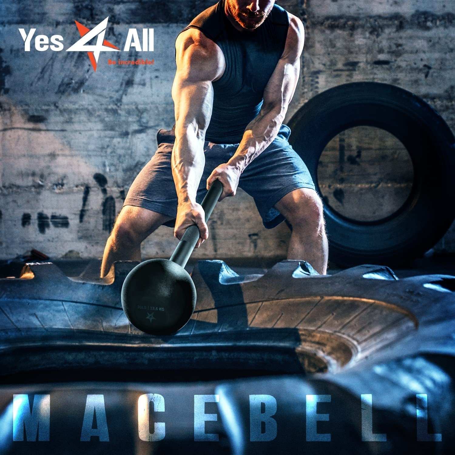 Steel Mace Bell for Strength Training, Support Full Body, Muscles, Shoulder, Grips & Forearms Workouts, Stretching 5, 7, 10, 15, 20, 25, 30 LB for Woman & Man